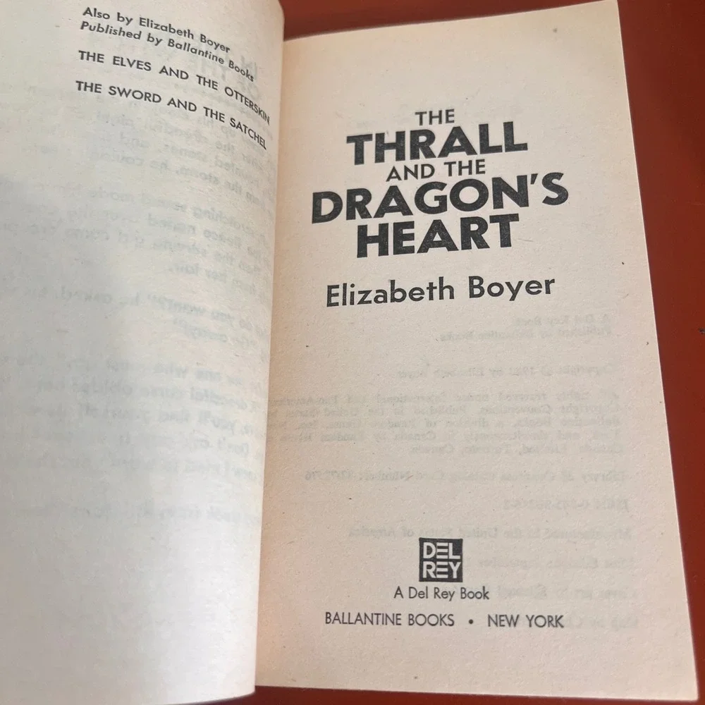 The Thrall and the Dragon's Heart Elizabeth Boyer 1st Ed 1982‎ Fantasy Paperback